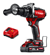 Бесщеточная ударная дрель-шуруповерт ЗУБР 20 В, 165 Н·м, 1 АКБ LMS (2 А·ч)