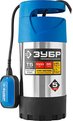 Дренажный насос ЗУБР НПЧ-Т5-1000-С, с большим напором, 1000 Вт, Профессионал