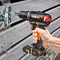 Дрель-шуруповерт ударная аккумуляторная WORX WX367, 20В, бесщеточная, 1,5 Ач x2, кейс