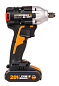 Гайковерт аккумуляторный WORX WX272, 20В, бесщеточный, 2Ач x2, кейс