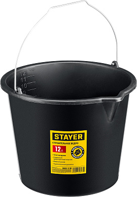 Строительное пластиковое ведро STAYER STRONG, 12 л