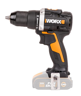 Дрель-шуруповерт аккумуляторная бесщёточная WORX WX102.9, 20В, 60Нм, без АКБ и ЗУ