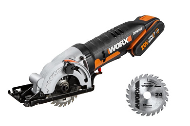 Дисковая пила аккумуляторная WORX WX527, 20В, 85см, 1x2Ач, ЗУ 2А, коробка