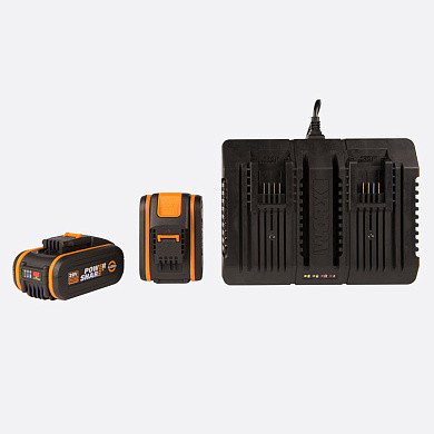 Комплект: Двойное Зарядное устройство WORX WA3883 + 2 Акб 4.0 А/ч