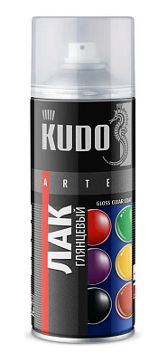 Лак-спрей акрил глянцевый универсальный 520мл KUDO 