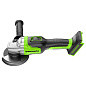 Угловая шлифовальная машина акк. Greenworks GD24AG, 24V, б/щет, 125 мм, 10500 об/мин,1x5Ач,ЗУ