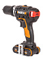 Дрель-шуруповерт ударная аккумуляторная WORX WX367.1, бесщеточная, 2Ач х2, ЗУ 2А, алюминиевый кейс, 