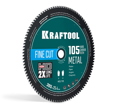 Диск пильный по металлу и стали KRAFTOOL Metal Cut 305 х 25.4 мм, 105Т