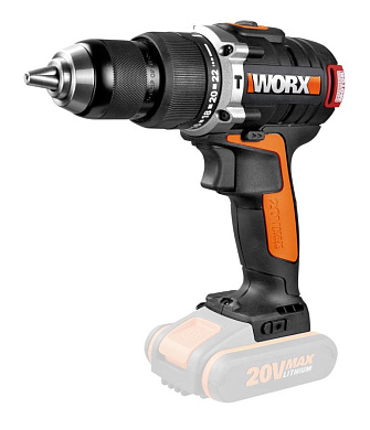 Дрель-шуруповерт ударная аккумуляторная WORX WX373.9, 20В, бесщеточная, без АКБ и ЗУ