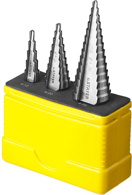 Набор ступенчатых сверл STAYER 3 шт, 4-30 мм, сталь HSS