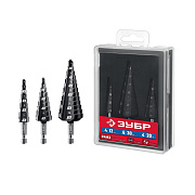 Набор сверл ступенчатых ЗУБР 3 шт., 4-30мм