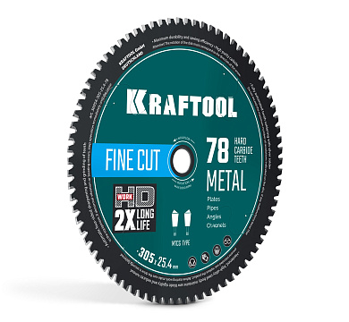 Диск пильный по металлу и стали KRAFTOOL Metal Cut 305 х 25.4 мм, 78Т