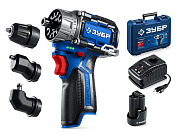 Модульная дрель-шуруповерт, BRUSHLESS ЗУБР КОМБИ #2, 12 В, 45 Н·м, 1 АКБ тип Т7 (2 А·ч)