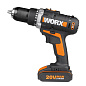 Дрель-шуруповерт аккумуляторная WORX WX183.1, 20В, 50Нм, 2Ач x2, кейс