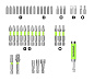 Набор бит, торцевых головок и адаптеров Greenworks HEX 1/4 в кейсе, 40 предметов (2944207)