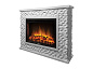Портал Firelight Quadro 25 камень песчаник античный белый, белая эмаль