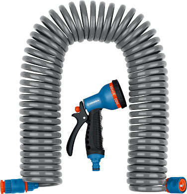 Набор для полива GRINDA спиральный шланг 3/8″ x 15 м