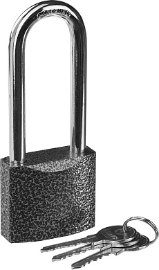 Замок STAYER ″STANDARD″ навесной, металлический корпус, удлиненная закаленная дужка, 50 мм
