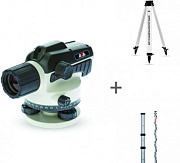 КОМПЛЕКТ Нивелир ADA Ruber-X32 + Рейка ADA STAFF 3 + Штатив на винтах ADA Light S