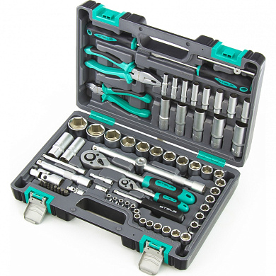 Набор инструментов, 1/2", 1/4", CrV, пластиковый кейс 69 предм.// Stels