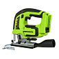 Лобзик акк. Greenworks GD24JS120, 24V, б/щет, 120 мм, 0-3500/мин, 4-ст.маятн, алюм.под,LED,1х2Ач,ЗУ